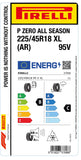 1x Pirelli PZERO ALL SEASON M+S 3PMSF XL (AR) 225/45 R 18 PKW-GANZJAHRESREIFEN