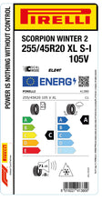 Laden Sie das Bild in den Galerie-Viewer, 1x Pirelli SCORPION WINTER 2 M+S 3PMSF XL SI 255/45 R 20 SUV- &amp;4x4-WINTERREIFEN