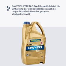 Laden Sie das Bild in den Galerie-Viewer, Ravenol VSH SAE 0W-20 Leichtlauf Motoröl Motorenöl 5L Liter Longlife