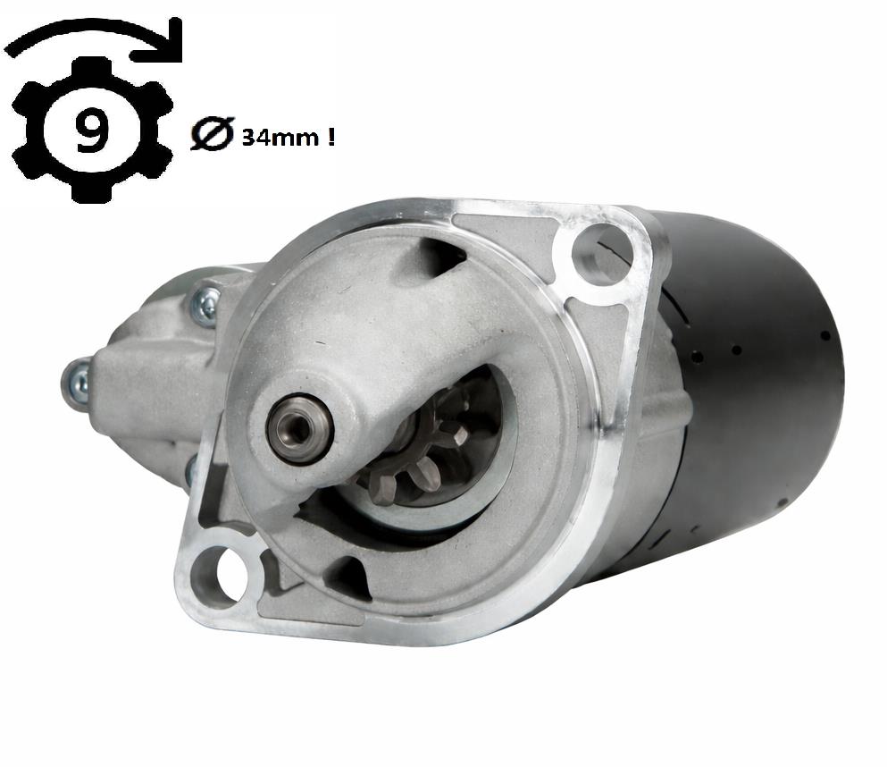 Starter suitable for Lombardini LDW LDW502FOCS (9 tooth pinion/ 34mm)