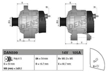 Charger l&#39;image dans la galerie, DENSO Lichtmaschine Generator passend für FIAT 105A 51859039  DAN599