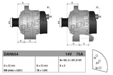 Laden Sie das Bild in den Galerie-Viewer, DENSO Lichtmaschine Generator passend für PERKINS 75A 2871A307  DAN654