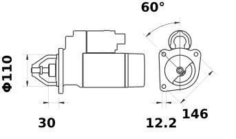 MAHLE STARTER ANLASSER passend für FIAT CS795   IS0618   AZJ3195