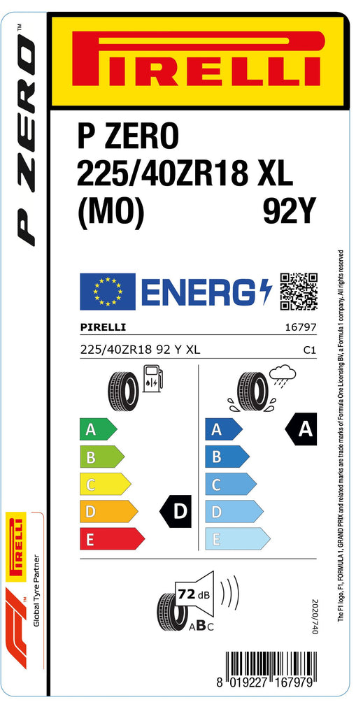 1x Pirelli PZERO XL (MO) 225/40 ZR 18 PKW-SOMMERREIFEN