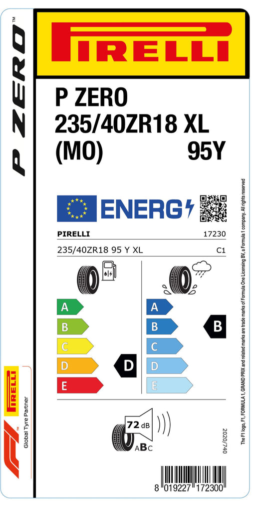 1x Pirelli PZERO XL (MO) 235/40 ZR 18 PKW-SOMMERREIFEN