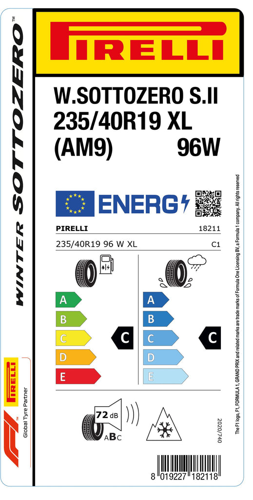 1x Pirelli WINTER 270 SOTTOZERO SERIE II M+S 3PMSF XL (AM9) 235/40 R 19 PKW-WINTERREIFEN