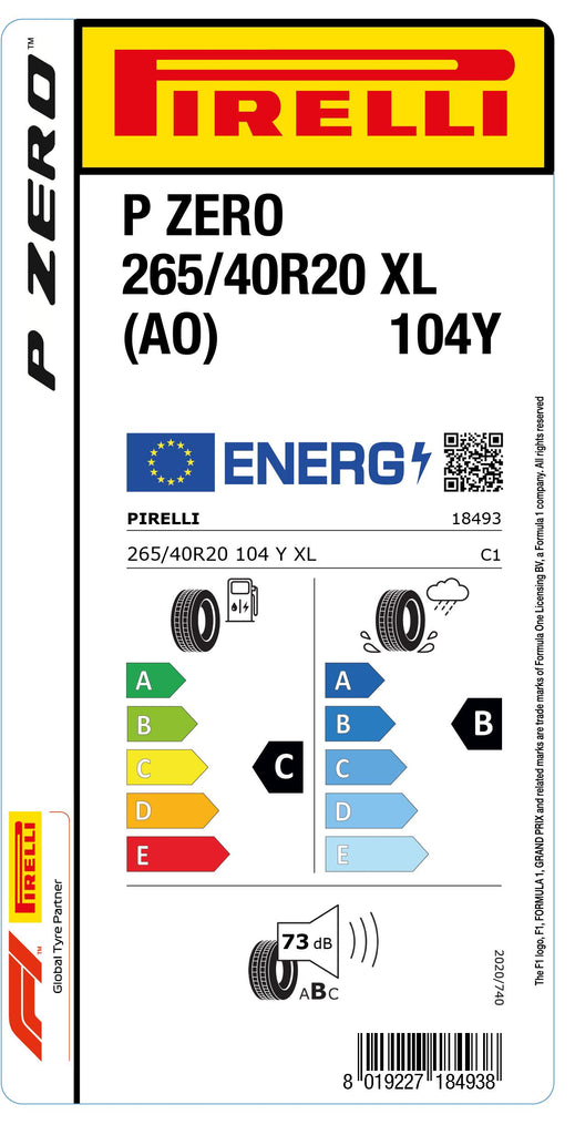 1x Pirelli PZERO XL (AO) 265/40 R 20 PKW-SOMMERREIFEN