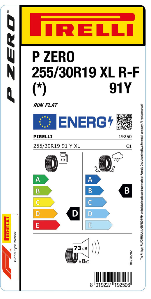 1x Pirelli PZERO XL RF (*) 255/30 R 19 PKW-SOMMERREIFEN
