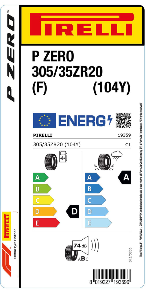 1x Pirelli PZERO (F) 305/35 ZR 20 PKW-SOMMERREIFEN