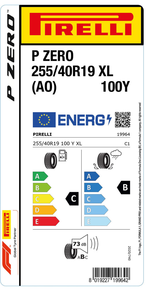 1x Pirelli PZERO XL (AO) 255/40 R 19 PKW-SOMMERREIFEN