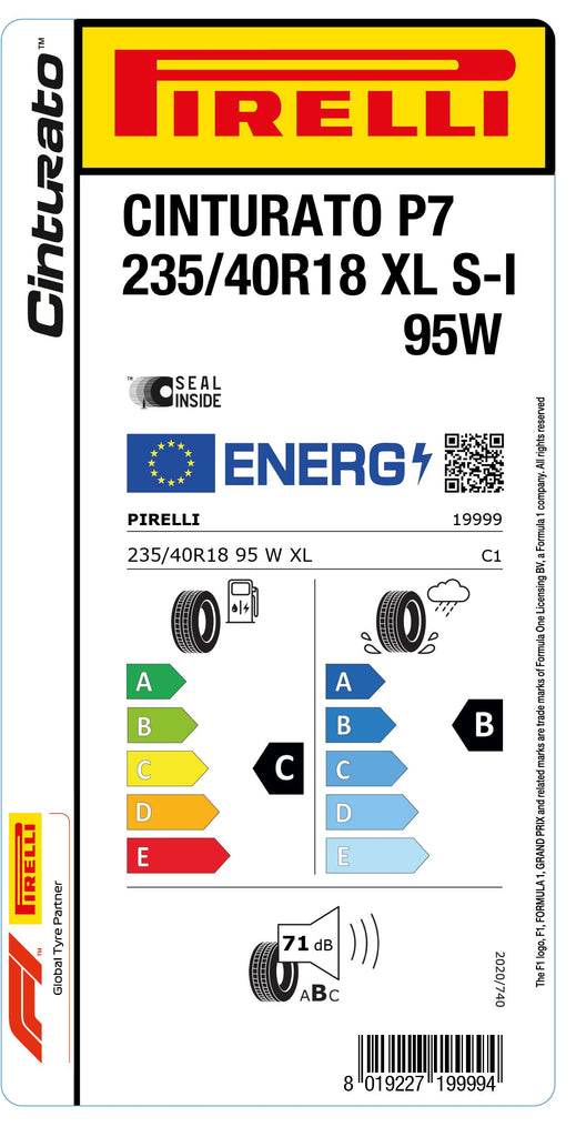 1x Pirelli CINTURATO P7 XL SI 235/40 R 18 PKW-SOMMERREIFEN