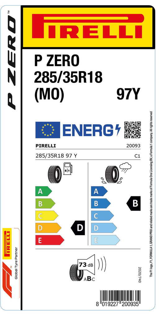 1x Pirelli PZERO (MO) 285/35 R 18 PKW-SOMMERREIFEN