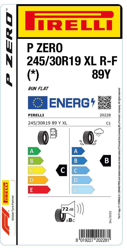 1x Pirelli PZERO XL RF (*) 245/30 R 19 PKW-SOMMERREIFEN