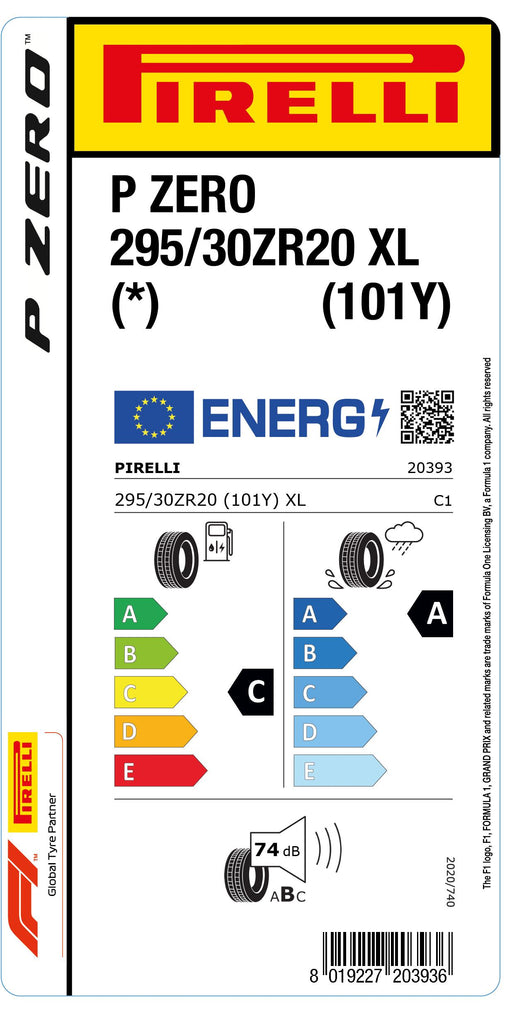 1x Pirelli PZERO XL (*) 295/30 ZR 20 PKW-SOMMERREIFEN