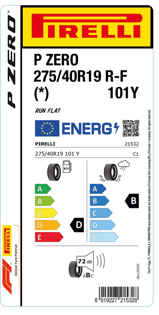 1x Pirelli PZERO RF (*) 275/40 R 19 PKW-SOMMERREIFEN