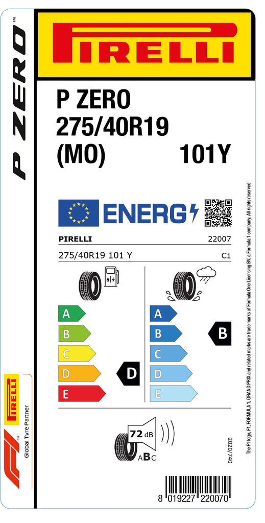 1x Pirelli PZERO (MO) 275/40 R 19 PKW-SOMMERREIFEN