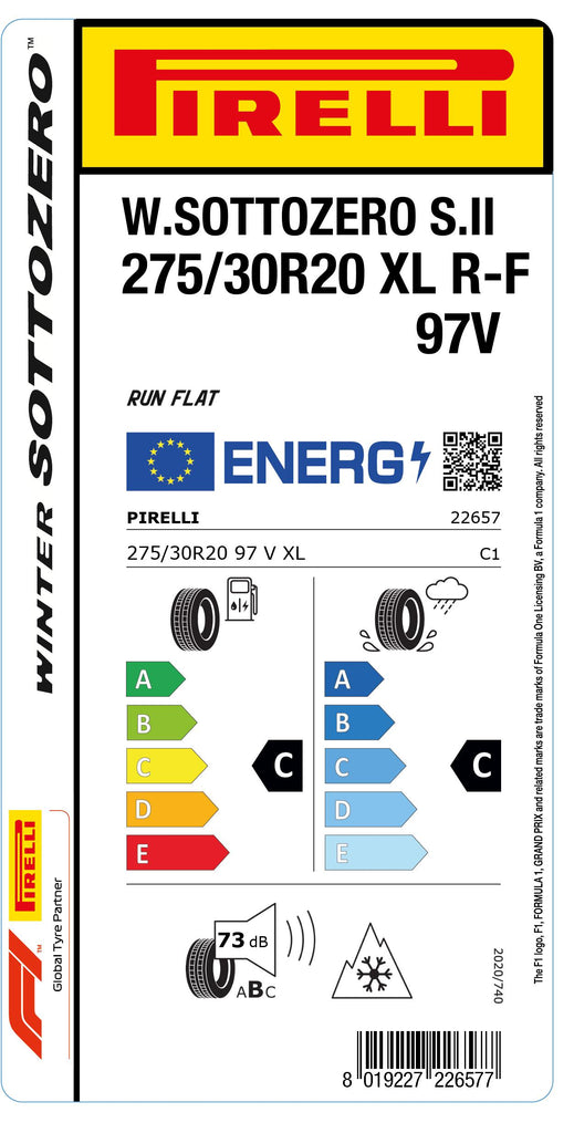 1x Pirelli WINTER 240 SOTTOZERO SERIE II M+S 3PMSF XL RF 275/30 R 20 PKW-WINTERREIFEN