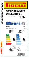 Load image into Gallery viewer, 1x Pirelli SCORPION WINTER M+S 3PMSF XL 235/65 R 19 SUV &amp; 4x4 WINTER TIRE