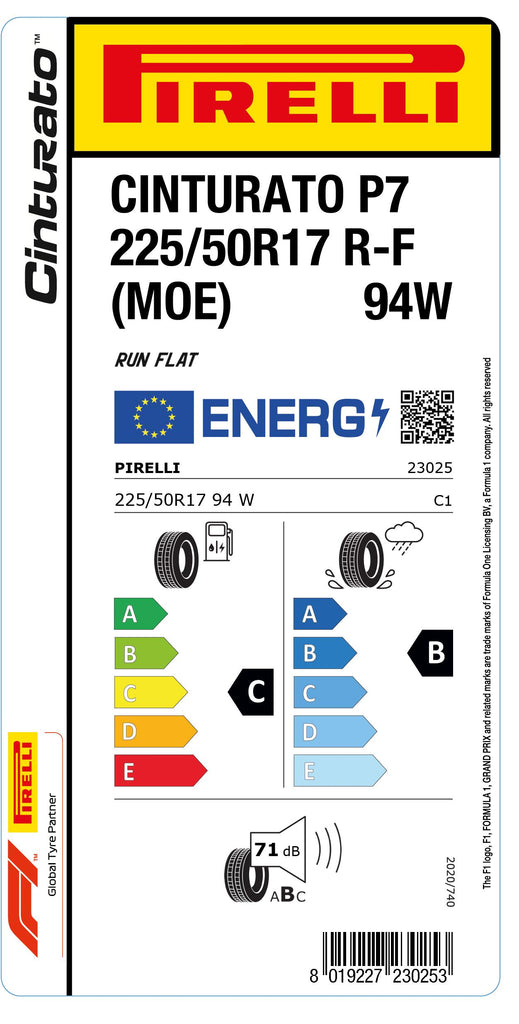 1x Pirelli CINTURATO P7 RF (MOE) 225/50 R 17 PKW-SOMMERREIFEN