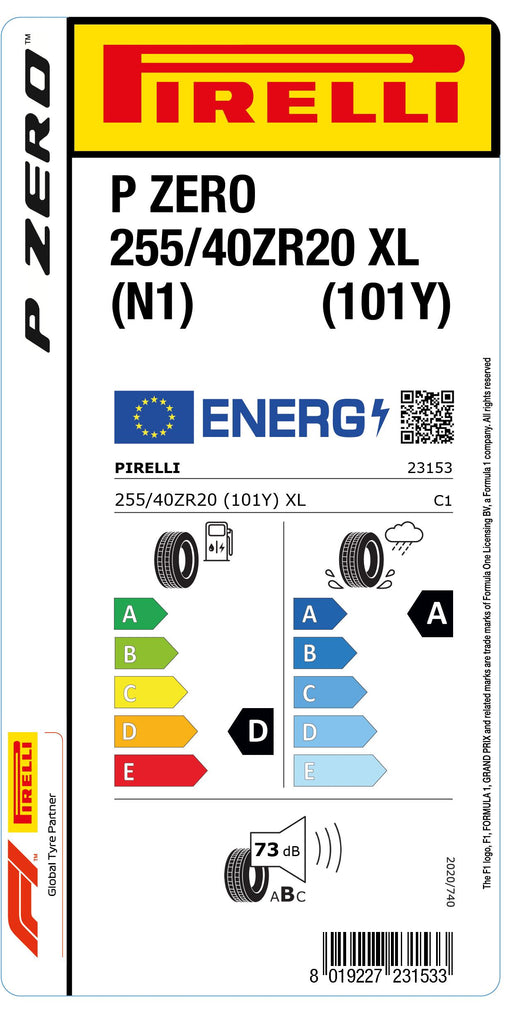 1x Pirelli PZERO XL (N1) 255/40 ZR 20 PKW-SOMMERREIFEN