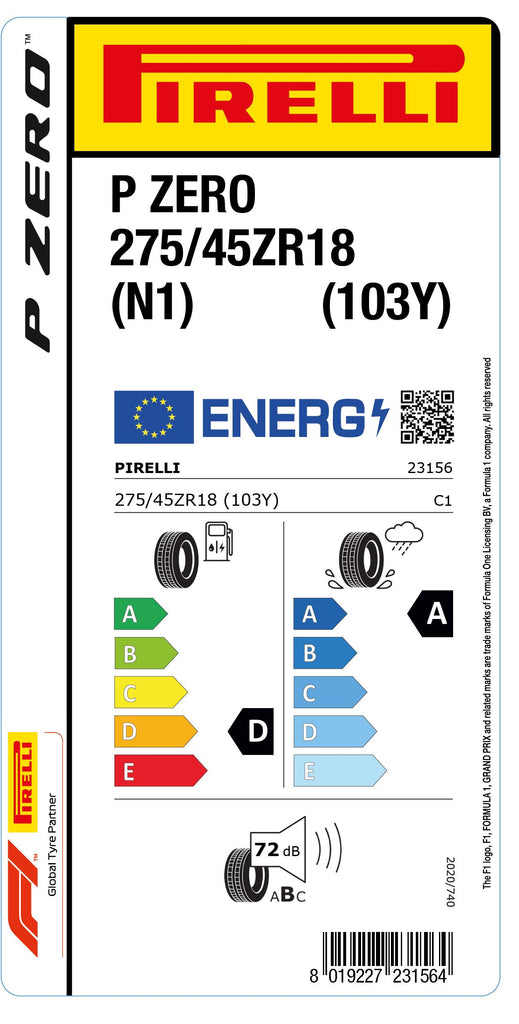 1x Pirelli PZERO (N1) 275/45 ZR 18 PKW-SOMMERREIFEN