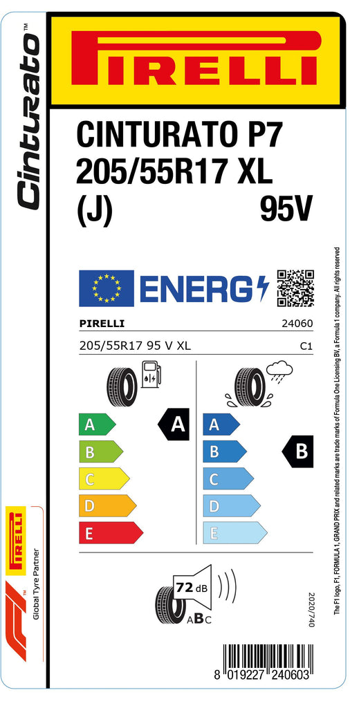 1x Pirelli CINTURATO P7 XL (J) 205/55 R 17 PKW-SOMMERREIFEN