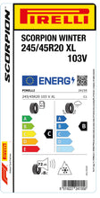 Load image into Gallery viewer, 1x Pirelli SCORPION WINTER M+S 3PMSF XL RB 245/45 R 20 SUV &amp; 4x4 WINTER TIRE