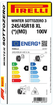 Charger l&#39;image dans la galerie, 1x Pirelli WINTER SOTTOZERO 3 M+S 3PMSF XL (*)(MO) 245/45 R 18 PKW-WINTERREIFEN