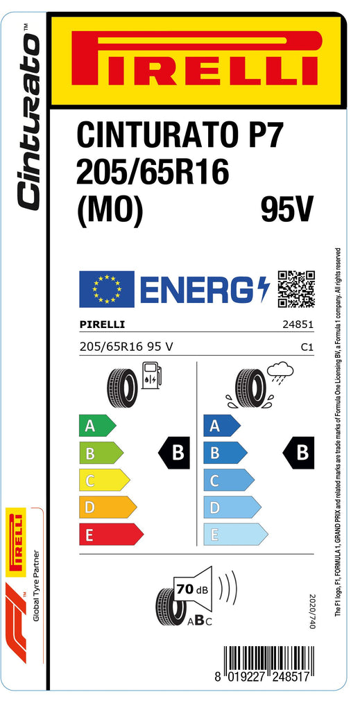 1x Pirelli CINTURATO P7 (MO) 205/65 R 16 PKW-SOMMERREIFEN