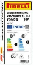 Laden Sie das Bild in den Galerie-Viewer, 1x Pirelli WINTER SOTTOZERO 3 M+S 3PMSF XL RF (*)(MOE) 245/40 R 19 PKW-WINTERREIFEN