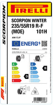 Load image into Gallery viewer, 1x Pirelli SCORPION WINTER M+S 3PMSF RF (MOE) 235/55 R 19 SUV &amp; 4x4 WINTER TIRE