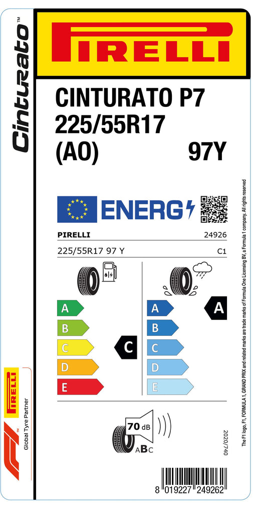 1x Pirelli CINTURATO P7 (AO) 225/55 R 17 PKW-SOMMERREIFEN