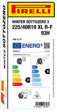Laden Sie das Bild in den Galerie-Viewer, 1x Pirelli WINTER SOTTOZERO 3 M+S 3PMSF XL RF 225/40 R 19 PKW-WINTERREIFEN