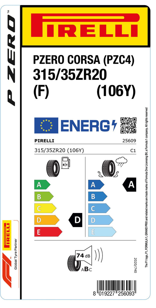 1x Pirelli PZERO CORSA (PZC4) (F) 315/35 ZR 20 PKW-SOMMERREIFEN