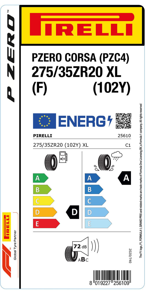 1x Pirelli PZERO CORSA (PZC4) XL (F) 275/35 ZR 20 PKW-SOMMERREIFEN