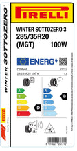 Laden Sie das Bild in den Galerie-Viewer, 1x Pirelli WINTER SOTTOZERO 3 M+S 3PMSF (MGT) 285/35 R 20 PKW-WINTERREIFEN