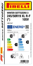Charger l&#39;image dans la galerie, 1x Pirelli WINTER SOTTOZERO 3 M+S 3PMSF XL RF (*) 245/50 R 19 PKW-WINTERREIFEN