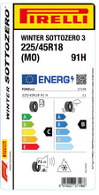 Laden Sie das Bild in den Galerie-Viewer, 1x Pirelli WINTER SOTTOZERO 3 M+S 3PMSF (MO) 225/45 R 18 PKW-WINTERREIFEN