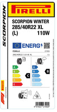 Charger l&#39;image dans la galerie, 1x Pirelli SCORPION WINTER M+S 3PMSF XL (L) 285/40 R 22 SUV- &amp;4x4-WINTERREIFEN