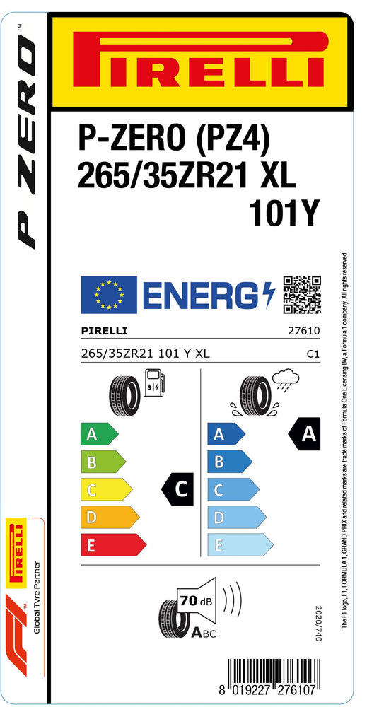 1x Pirelli P-ZERO (PZ4) Sports Car XL 265/35 ZR 21 PKW-SOMMERREIFEN