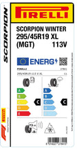Load image into Gallery viewer, 1x Pirelli SCORPION WINTER M+S 3PMSF XL (MGT) 295/45 R 19 SUV &amp; 4x4 WINTER TIRE