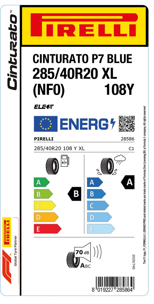 1x Pirelli CINTURATO P7 BLUE XL (NF0) 285/40 R 20 PKW-SOMMERREIFEN