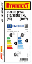 Load image into Gallery viewer, 1x Pirelli P-ZERO (PZ4) Sports Car XL (N0) 315/30 ZR 21 passenger car summer tire