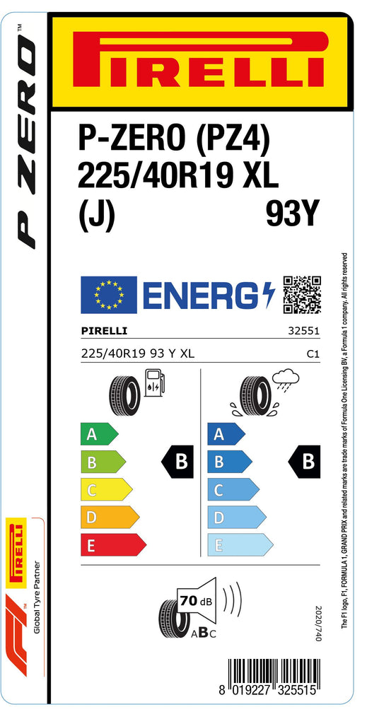 1x Pirelli P-ZERO (PZ4) Luxury Saloon XL (J) 225/40 R 19 PKW-SOMMERREIFEN