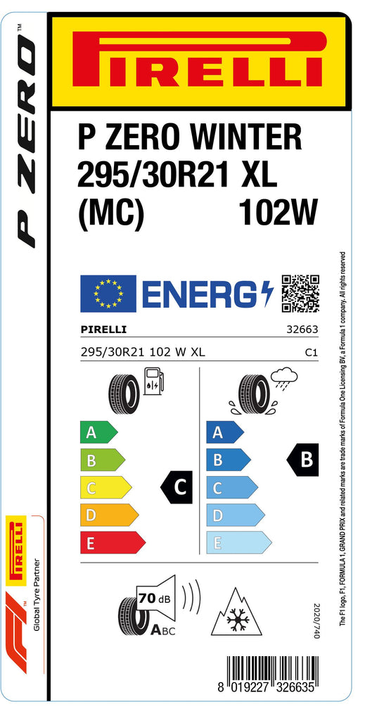 1x Pirelli PZERO WINTER M+S 3PMSF XL (MC) 295/30 R 21 PKW-WINTERREIFEN