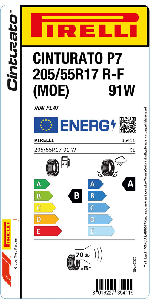 1x Pirelli CINTURATO P7 RF (MOE) 205/55 R 17 PKW-SOMMERREIFEN