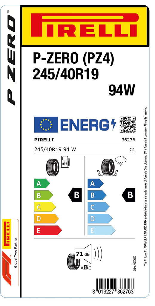 1x Pirelli P-ZERO (PZ4) Luxury Saloon  245/40 R 19 PKW-SOMMERREIFEN