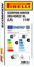 Load image into Gallery viewer, 1x Pirelli SCORPION WINTER M+S 3PMSF XL (LR) 285/45 R 22 SUV &amp; 4x4 WINTER TIRE