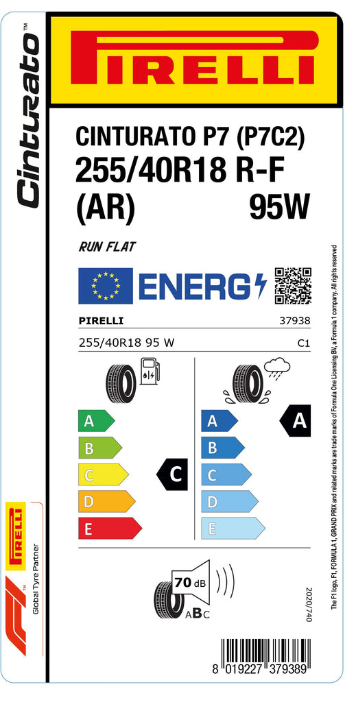 1x Pirelli CINTURATO P7 (P7C2) RF (AR) 255/40 R 18 PKW-SOMMERREIFEN