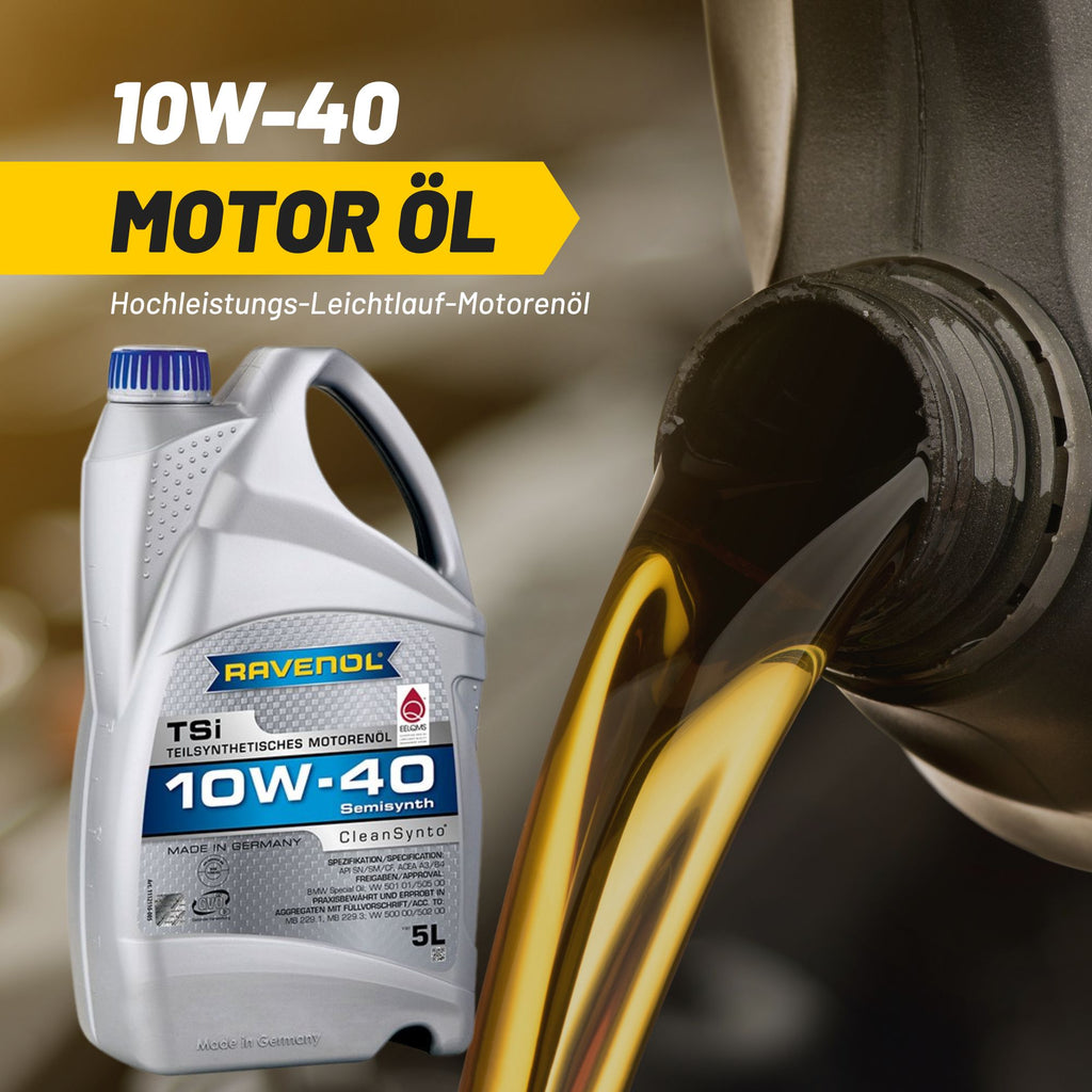 Ravenol TSI SAE 10W-40 Hochleistungs-Leichtlauf Motoröl Motorenöl 5L Liter